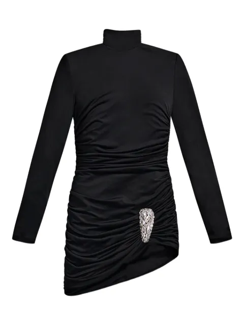 AREA crystal-embellished draped mini dress