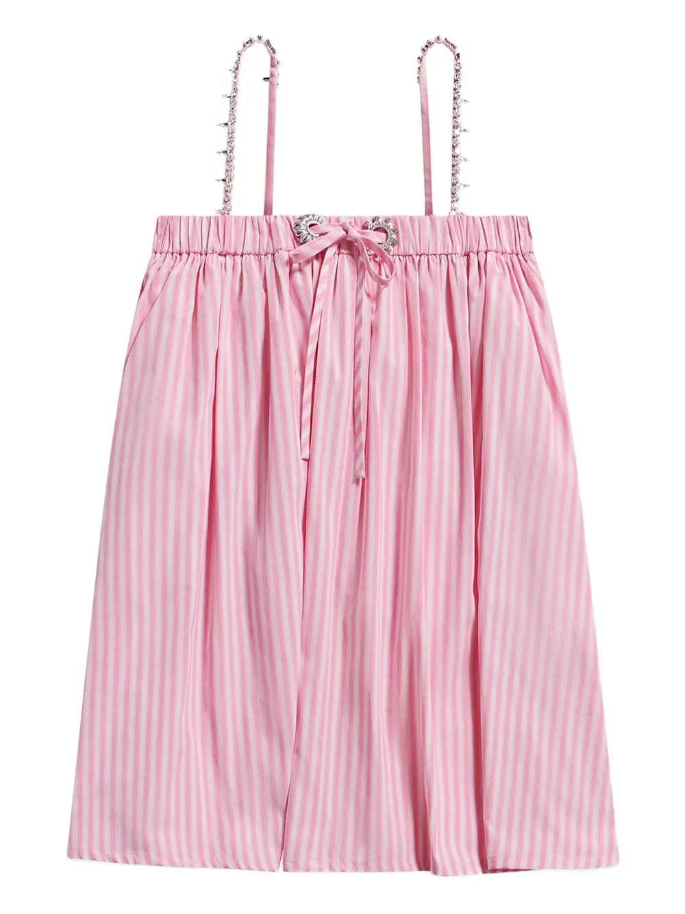 AREA crystal-embellished striped mini dress Roze