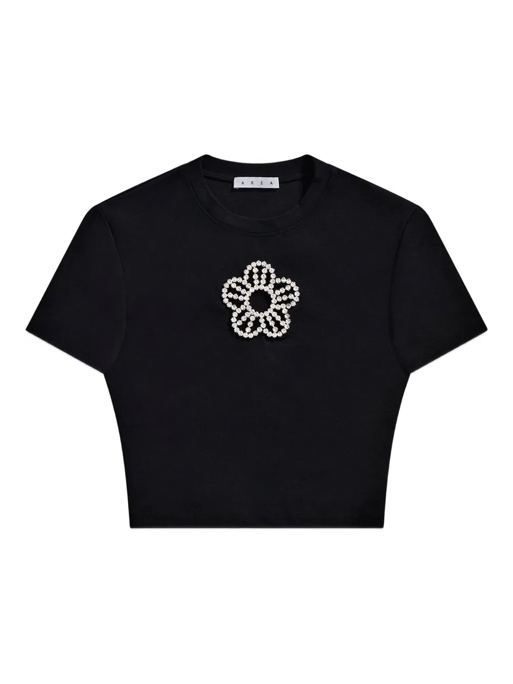 Area Crystal-flower T-shirt In Black