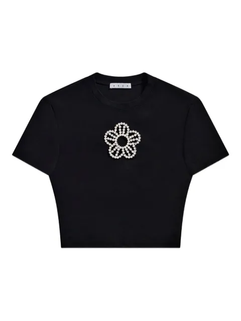 AREA crystal-flower T-shirt