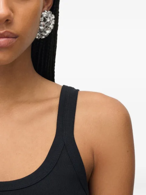 AREA crystal-cluster heart earrings