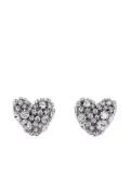AREA crystal-cluster heart earrings - Silver