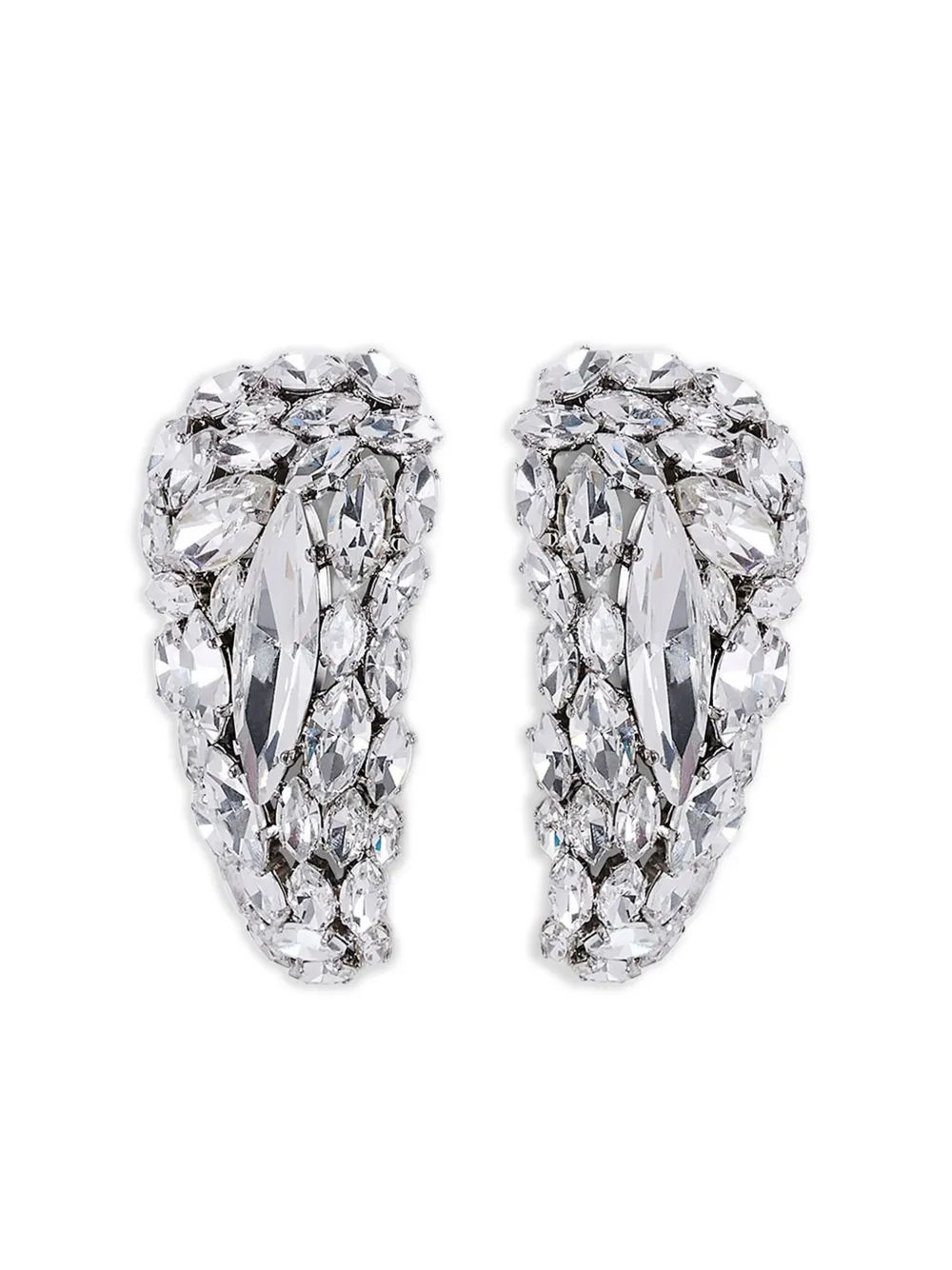 AREA crystal-cluster triangle earrings | Silver | Image 1