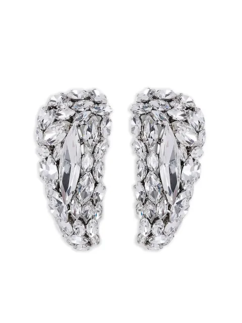 AREA crystal-cluster triangle earrings