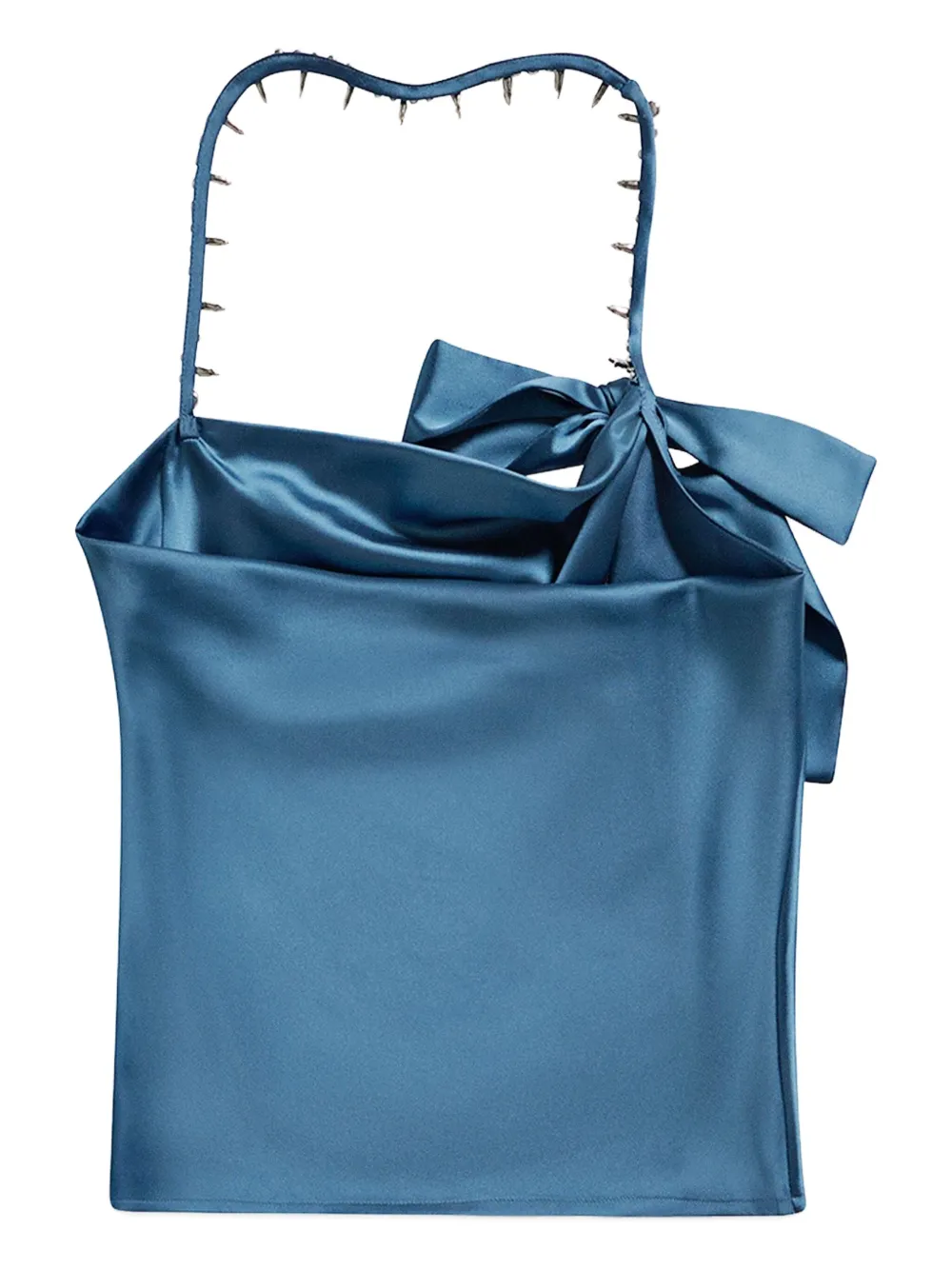 AREA Satijenen top verfraaid met kristallen Blauw