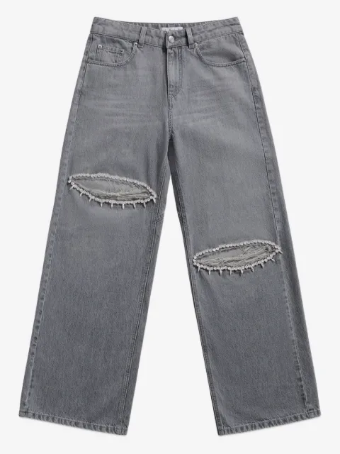 AREA crystal-embellished jeans