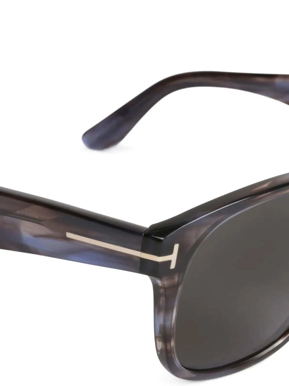 TOM FORD Zonnebril met gestreept rechthoekig montuur Bruin