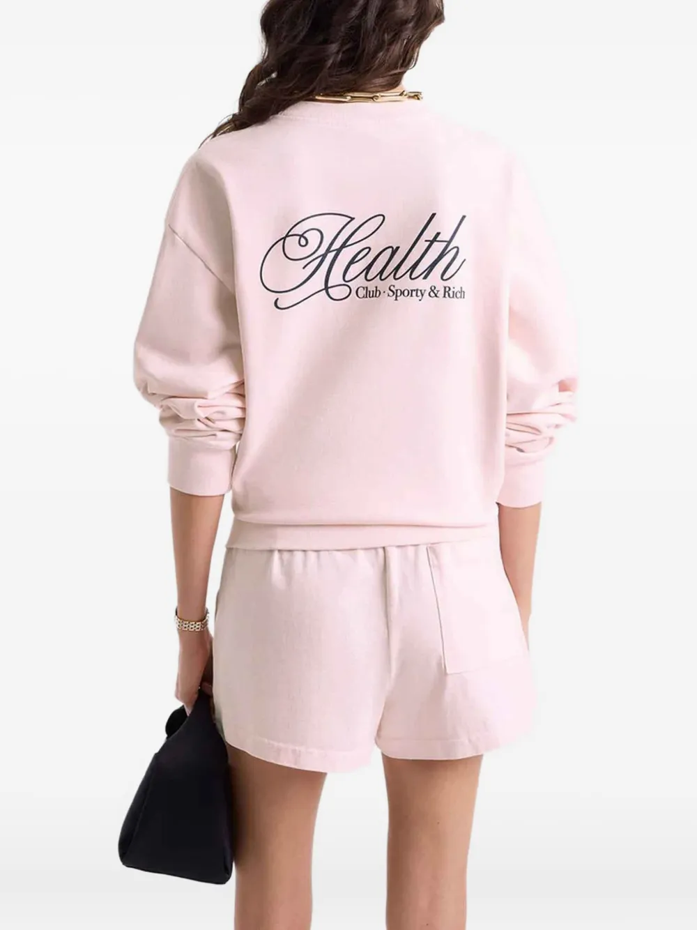 Sporty & Rich logo-print sweatshirt Roze
