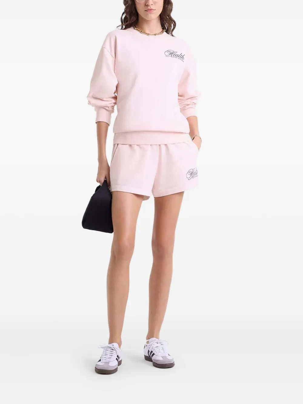 Sporty & Rich logo-print sweatshirt Roze