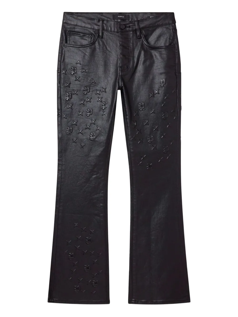 Purple Brand pantalon P004 à monogramme embossé - Noir Purple Brand pantalon P004 à monogramme embossé - Noir