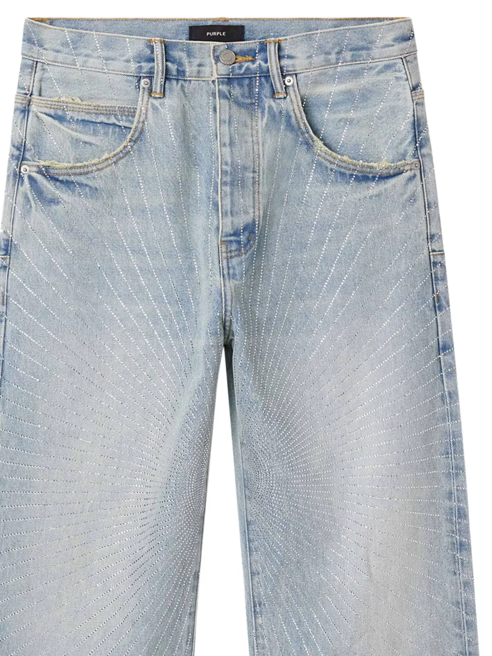 Purple Brand P018 jeans verfraaid met kristallen - Blauw