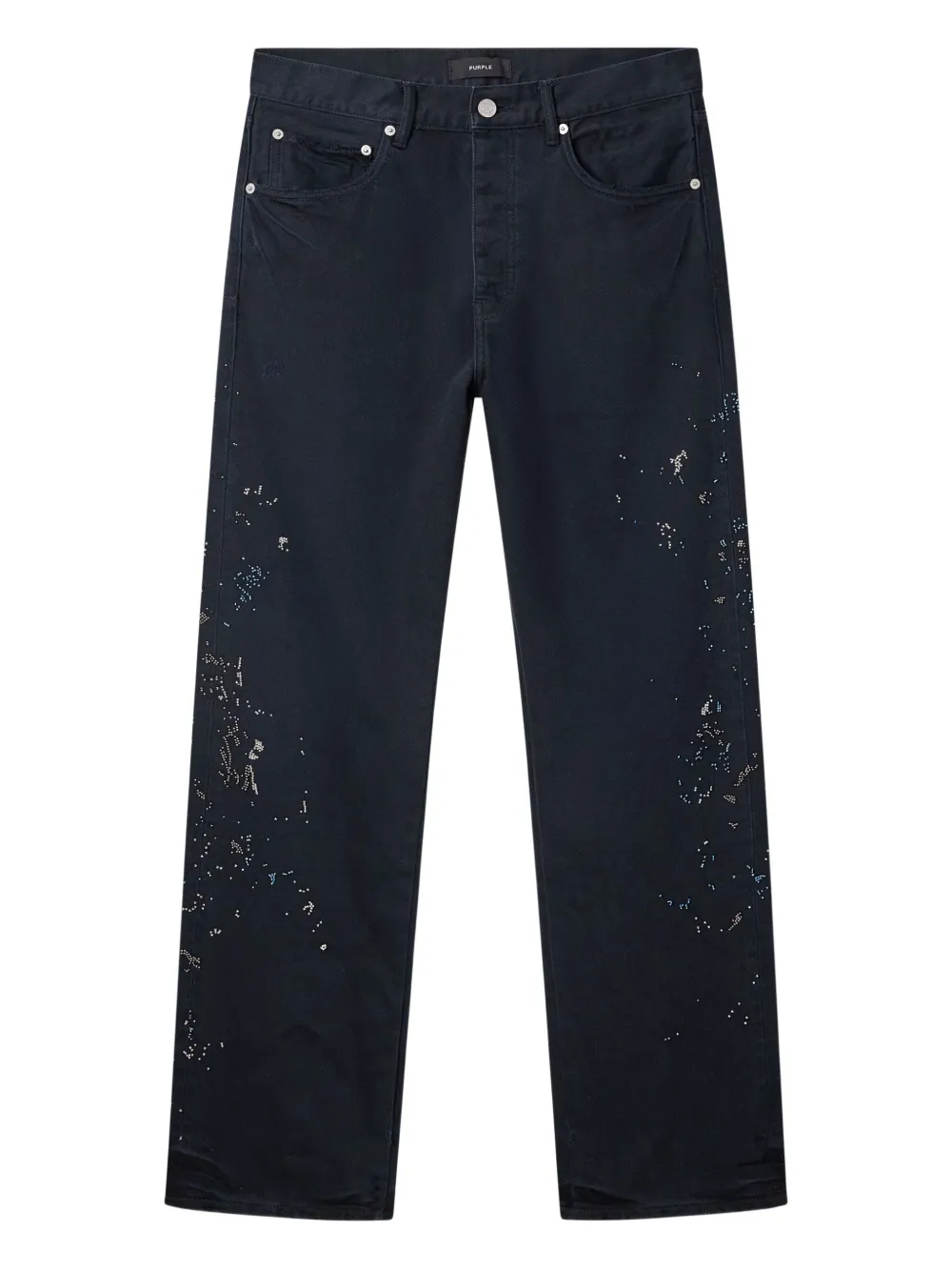 Purple Brand P011 Beaded-splatter Jeans In Black