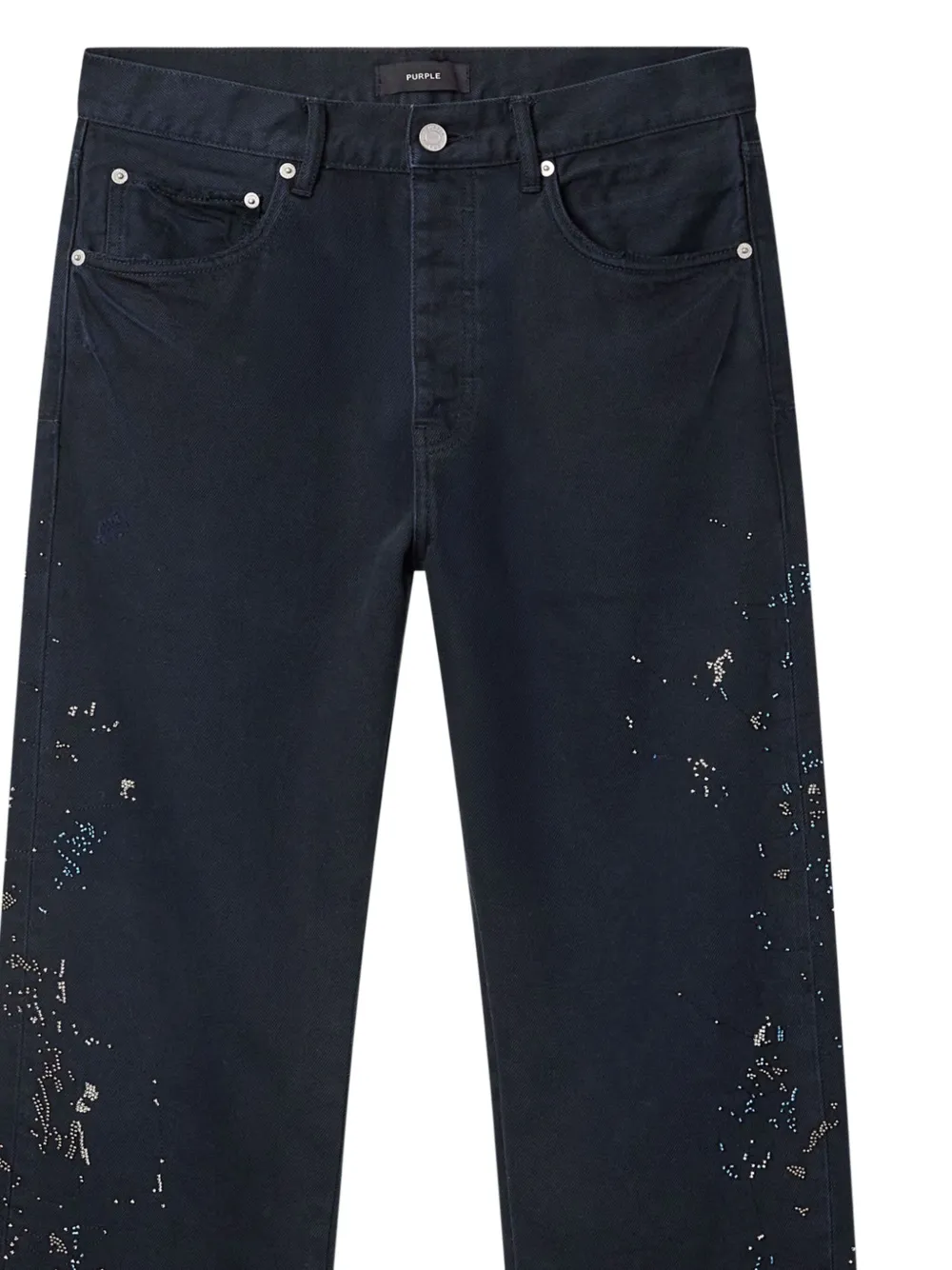 Purple Brand P011 Beaded-splatter Jeans In Black