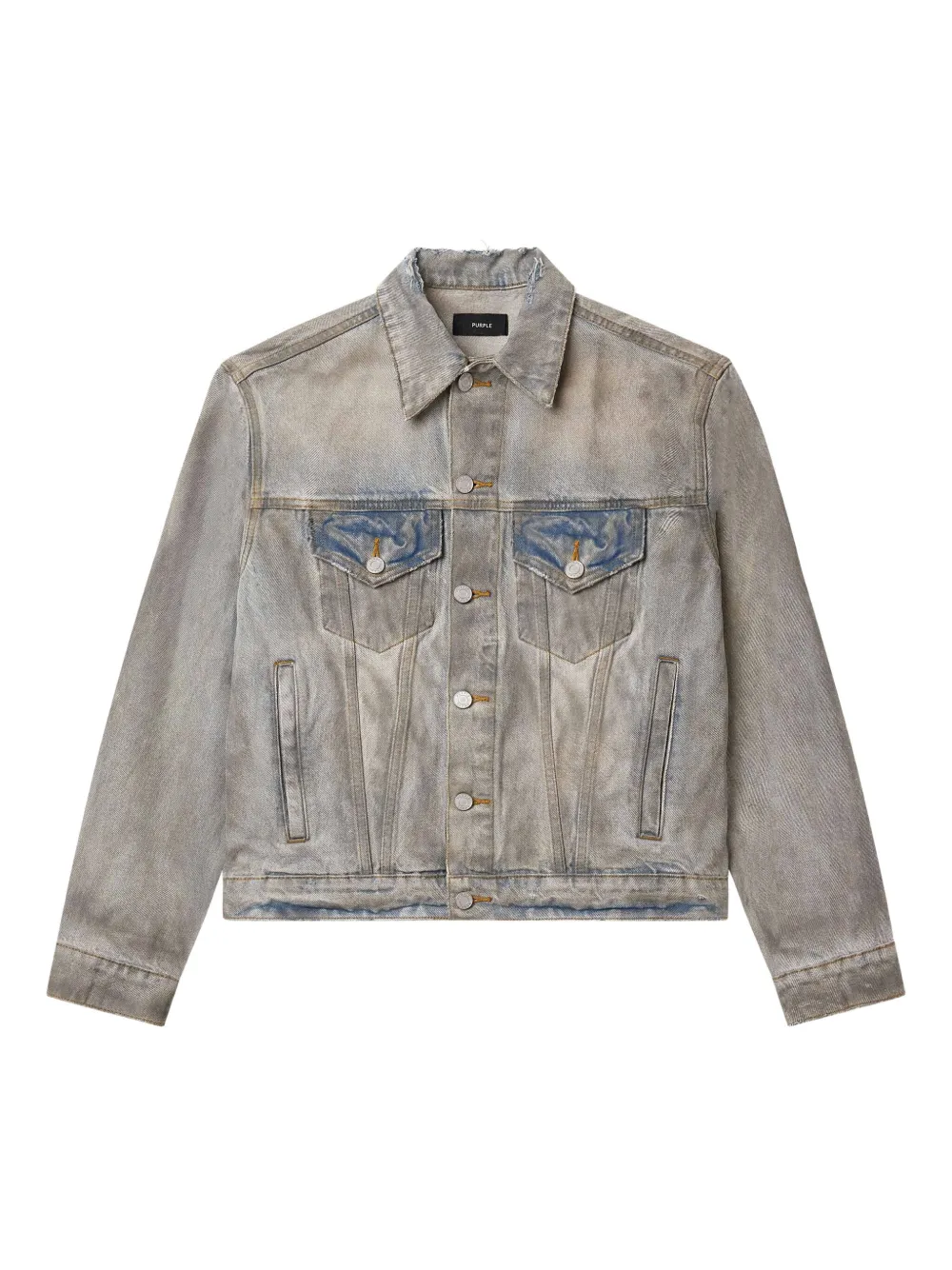 Purple Brand Arcilla Faded Denim Jacket In Gray