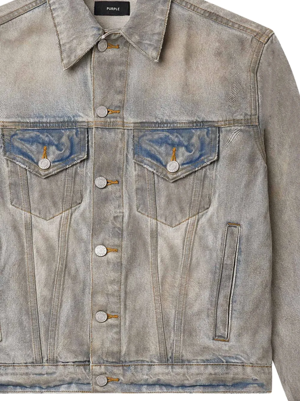 Purple Brand Arcilla Faded Denim Jacket In Gray