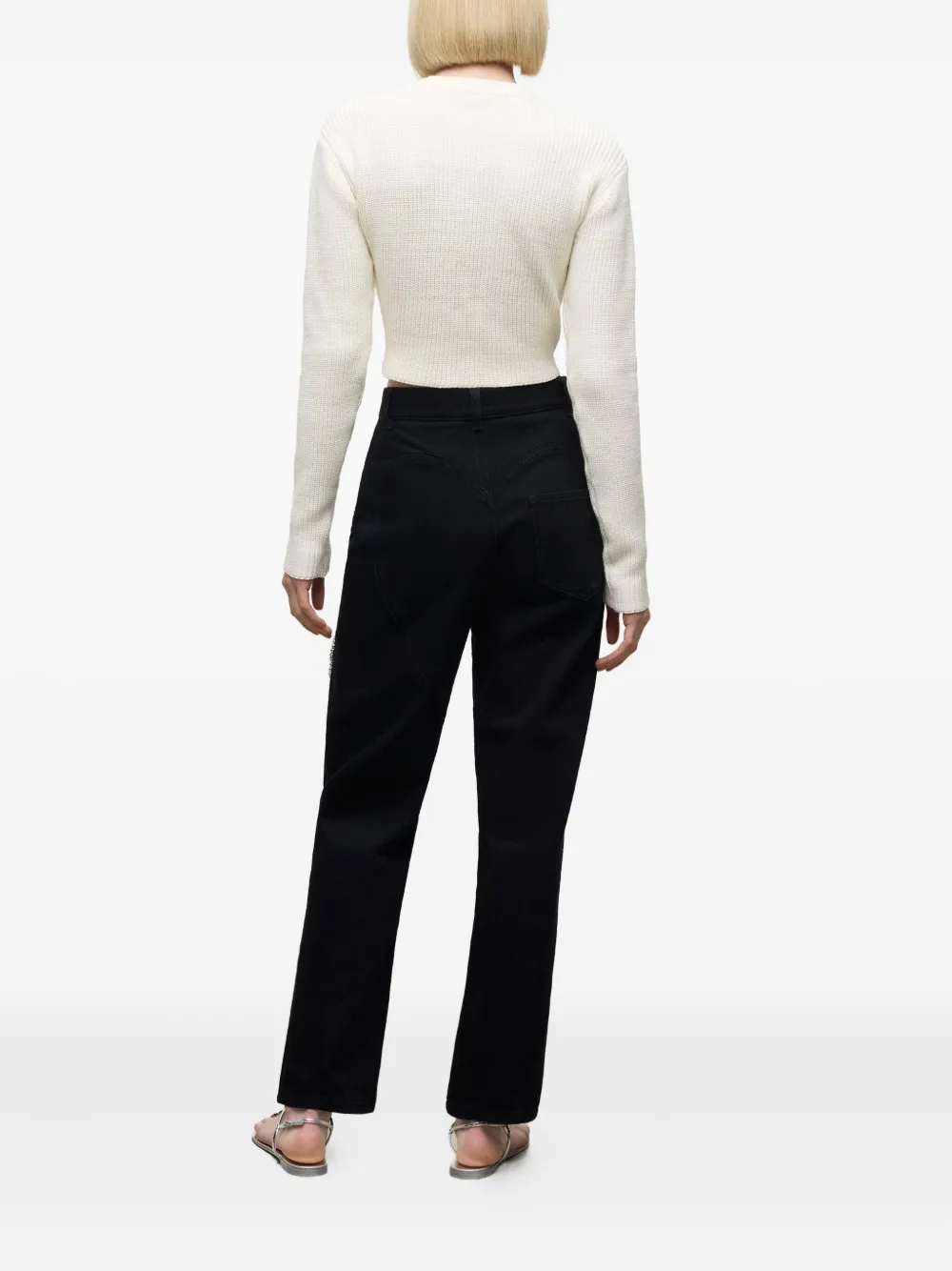 Area Crystal-embellished Crochet Sweater In White
