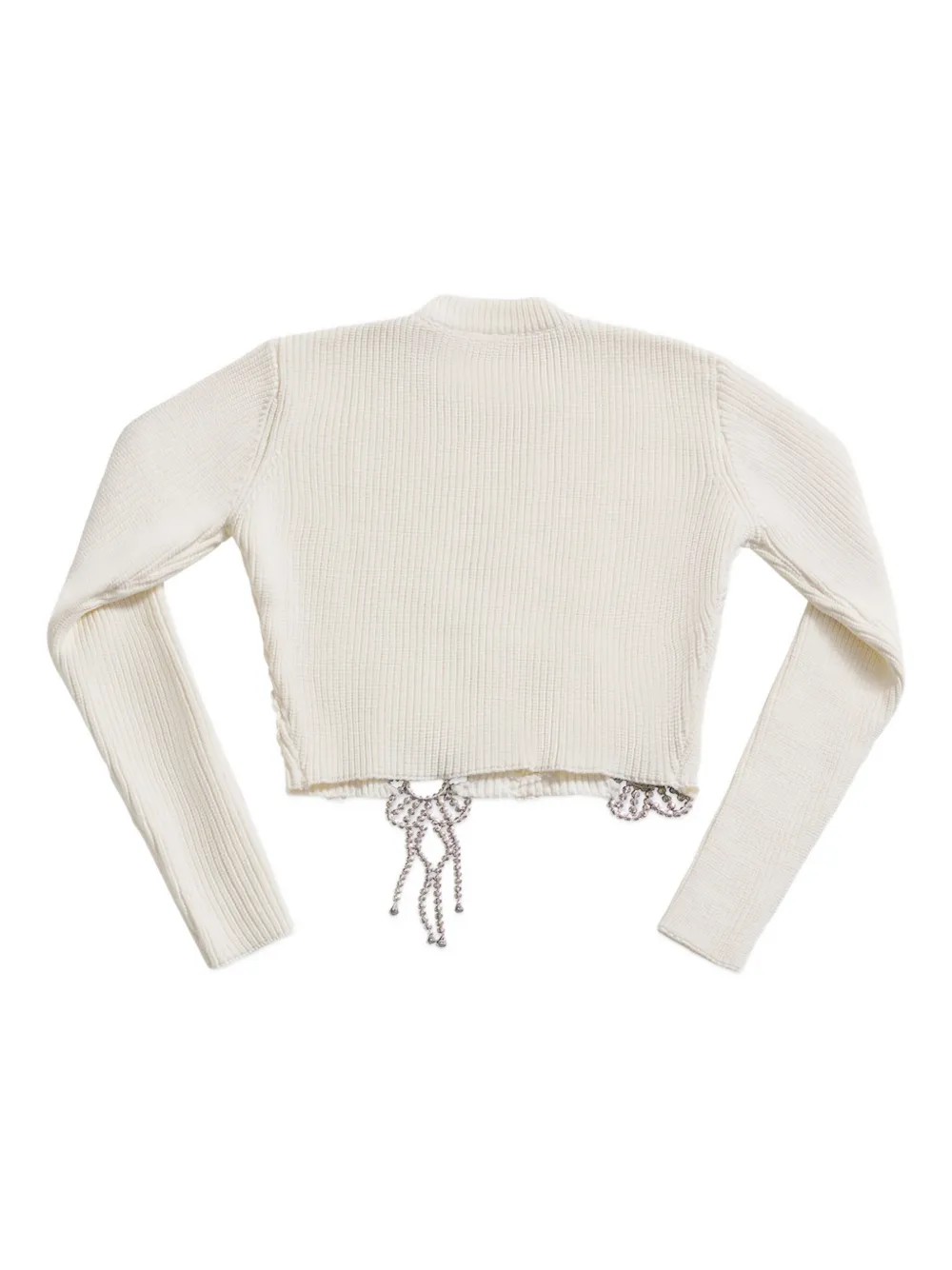 Area Crystal-embellished Crochet Sweater In White
