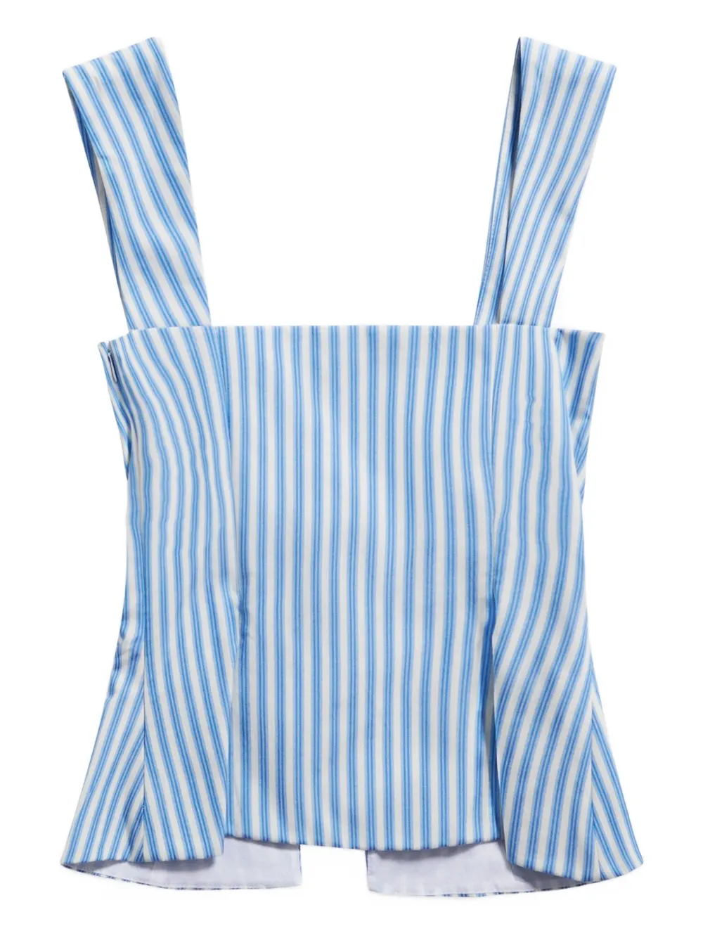 AREA striped grommet corset top Blauw