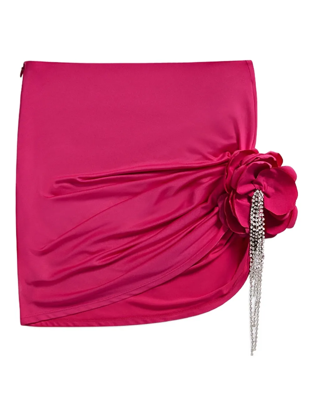 AREA floral-embellished draped mini skirt Roze