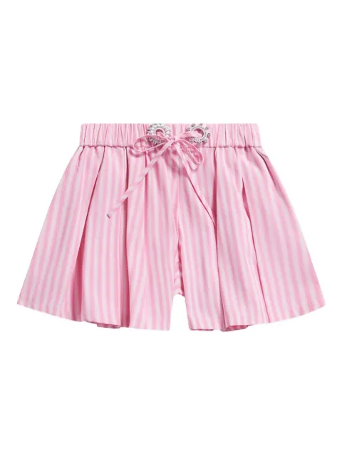AREA pleated striped shorts