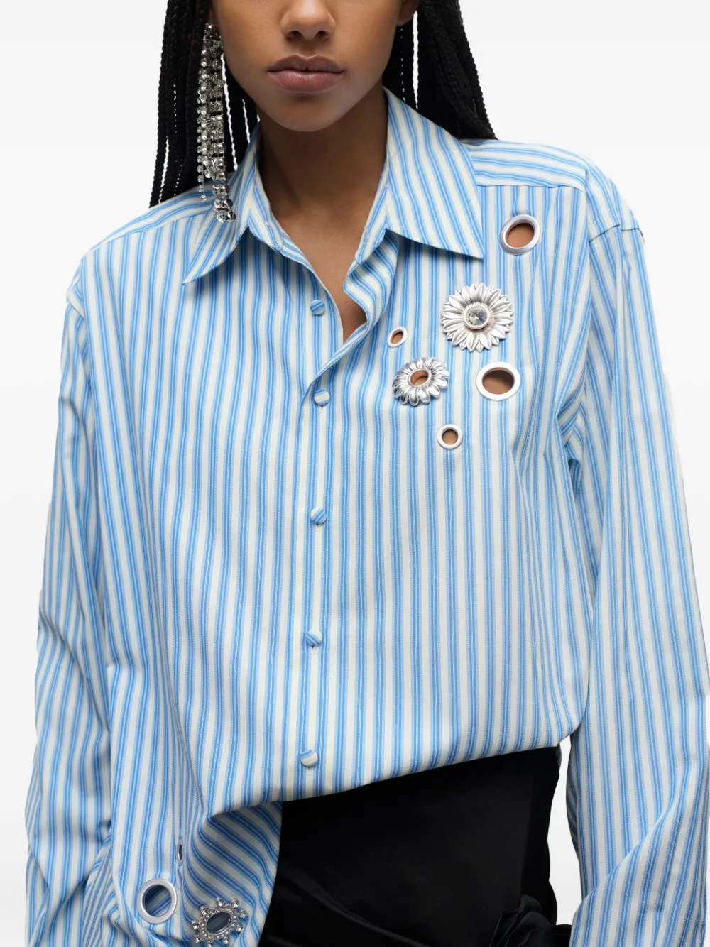 AREA Gestreept blouse Blauw