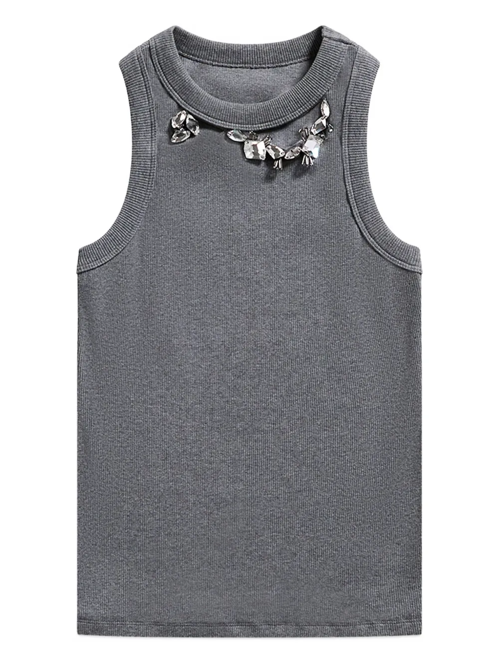 AREA Tanktop verfraaid met kristallen Grijs