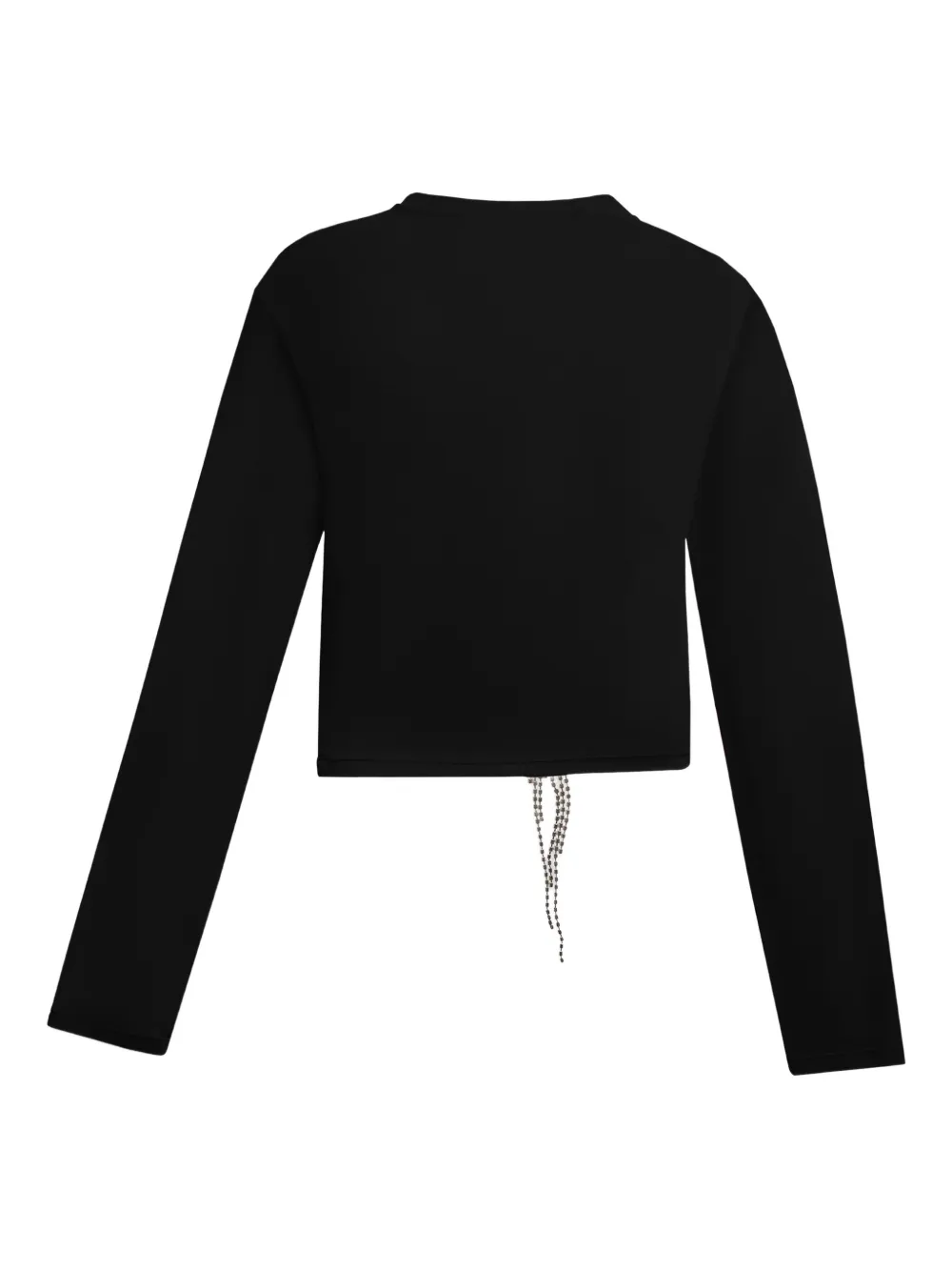 AREA Gedrapeerde top met kristallen Zwart