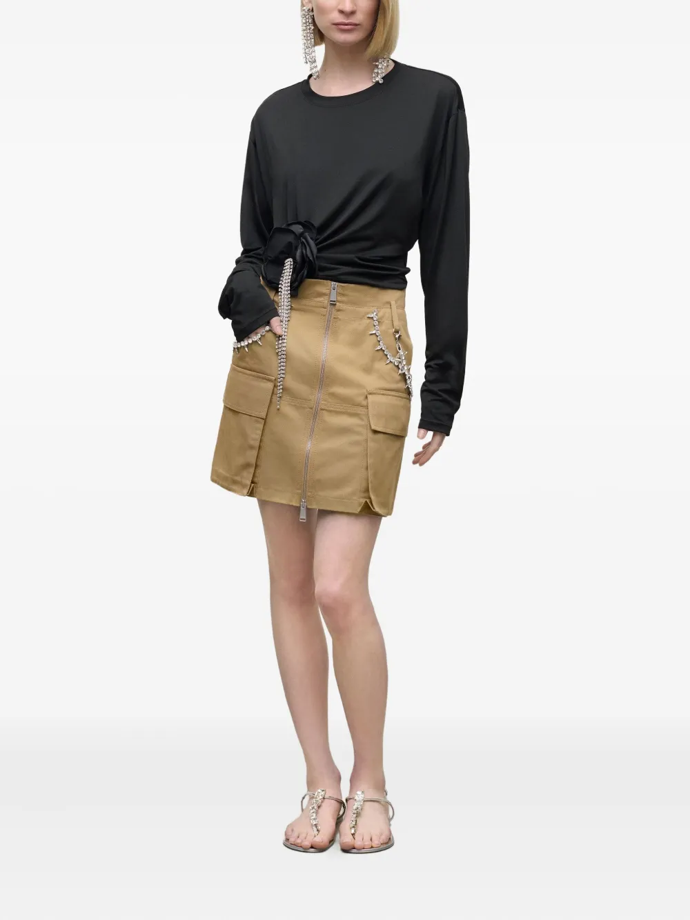 AREA crystal-flower draped top | Blouses | Image 2