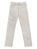 AREA cut out-detail jeans - White