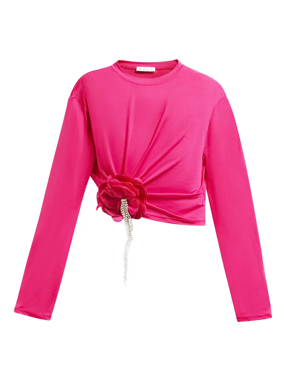AREA crystal-flower draped top Roze