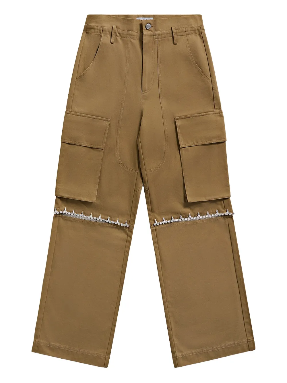 AREA Cargo broek verfraaid met kristallen Bruin