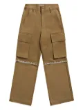 AREA crystal-embellished cargo pants - Brown