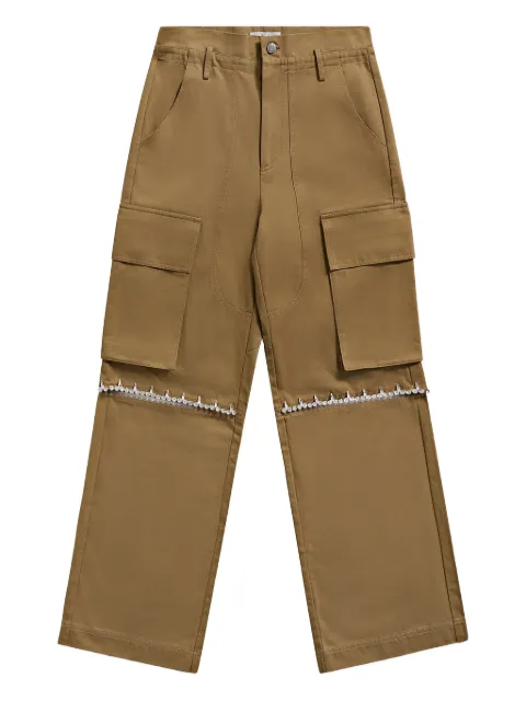 AREA crystal-embellished cargo pants