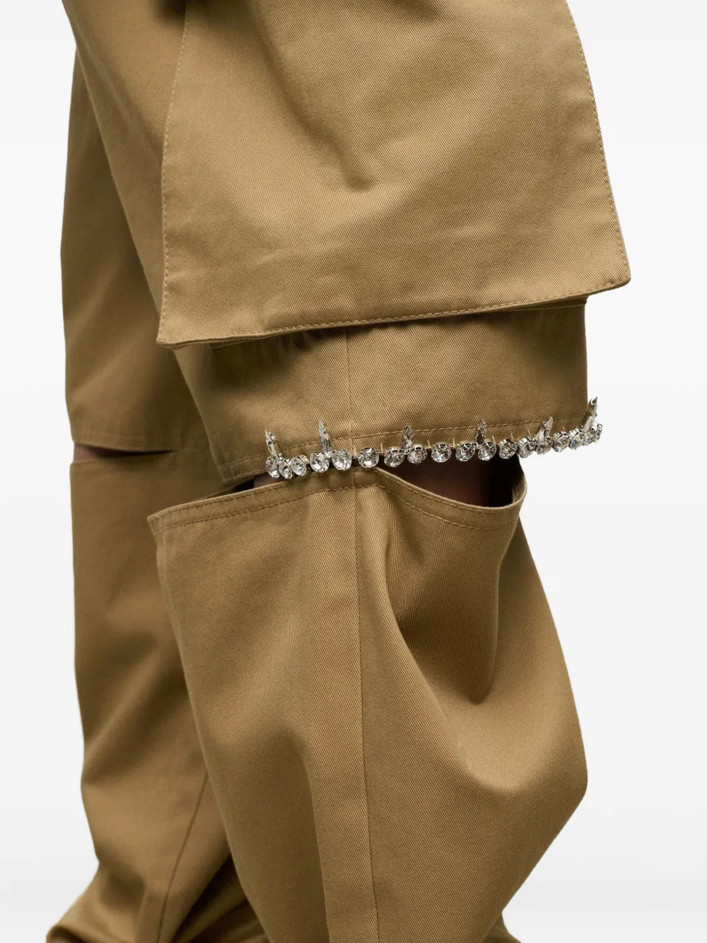 AREA Cargo broek verfraaid met kristallen Bruin