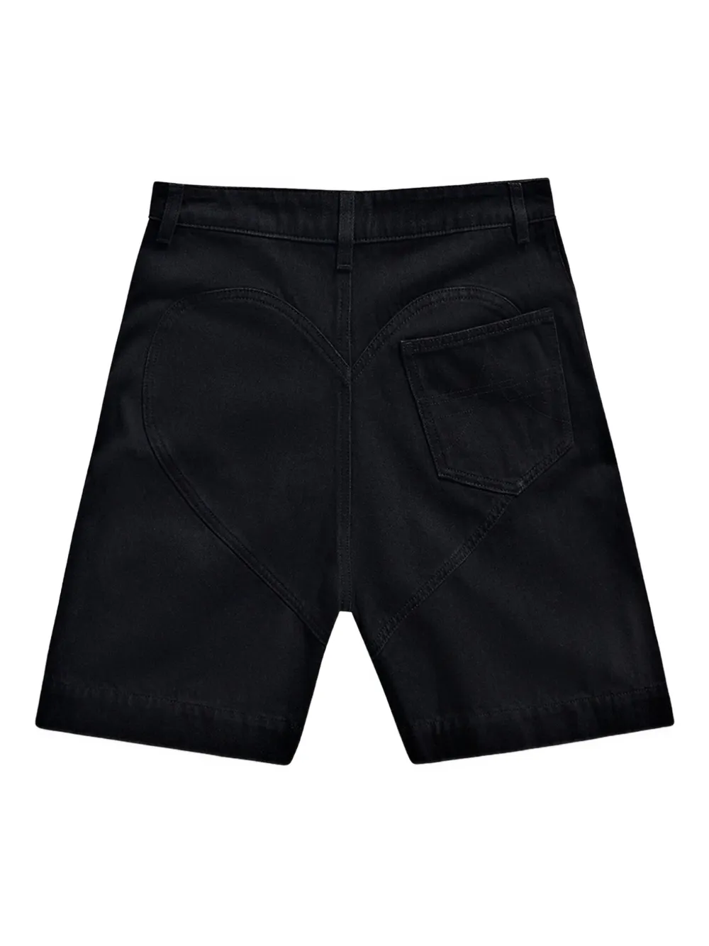 AREA crystal-flower denim shorts Zwart