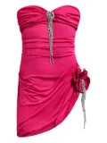 AREA crystal-embellished draped mini dress - Pink