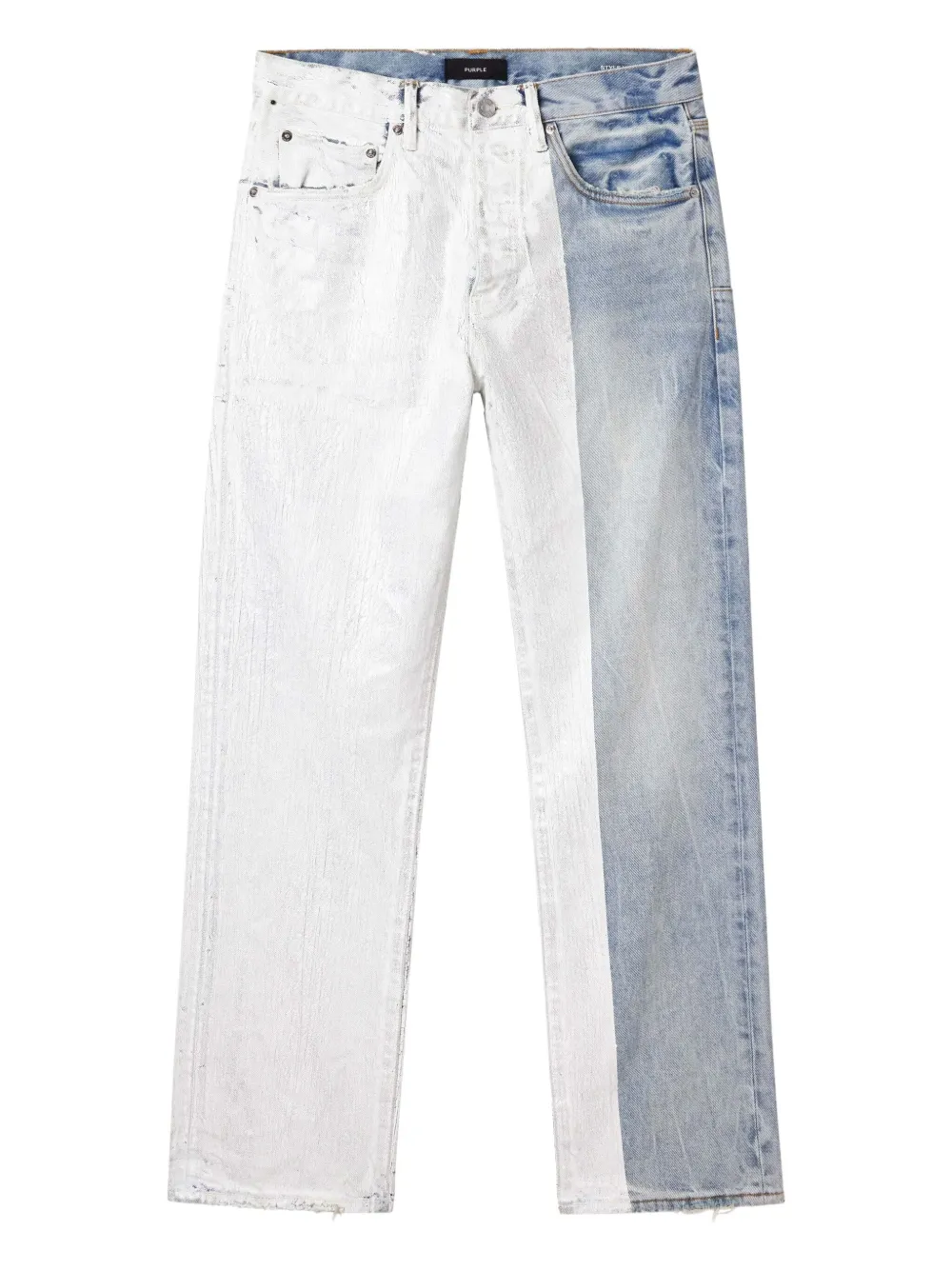 Purple Brand P011 jeans met zilverkleurig vlak Blauw