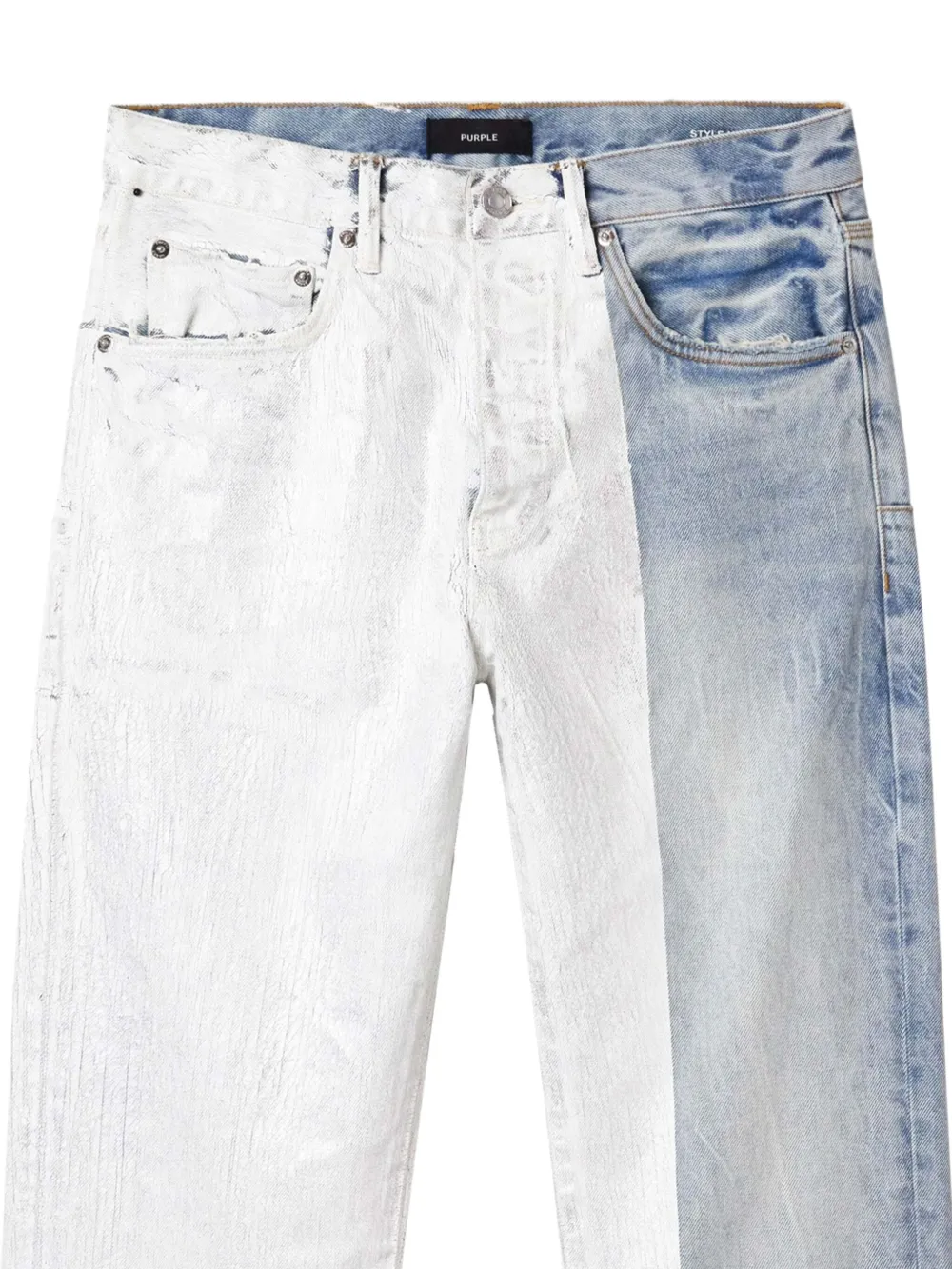 Purple Brand P011 jeans met zilverkleurig vlak Blauw