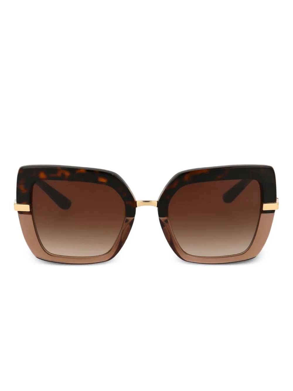 Dolce & Gabbana Havana On Transparent Brown Acetate Sunglasses In Brown
