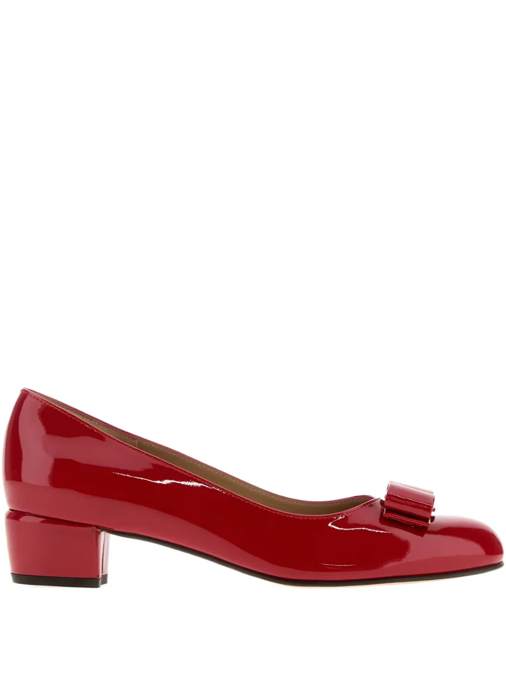 Ferragamo 30mm Vara bow-detail leather pumps Red