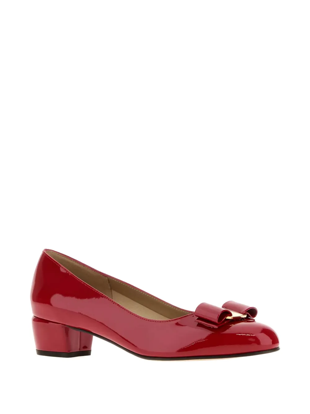 Ferragamo 30mm Vara bow-detail leather pumps Red