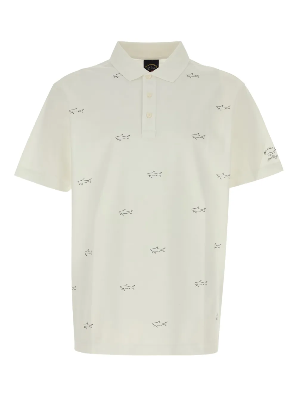 Paul & Shark shark-print polo shirt - ニュートラル Paul & Shark shark-print polo shirt - ニュートラル