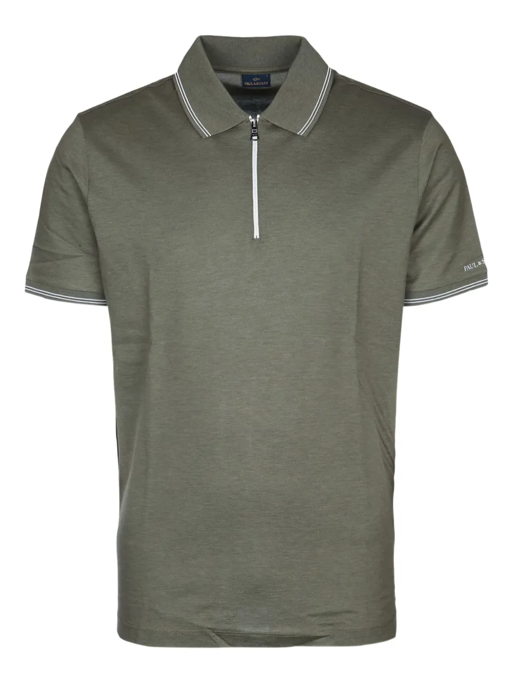 Paul & Shark zip-neck cotton polo shirt Grijs