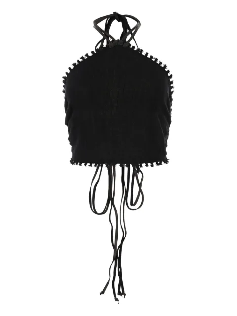 Caravana frayed-trim halterneck top