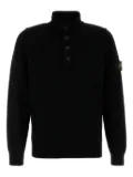 Stone Island half-button standing-collar sweater - Black