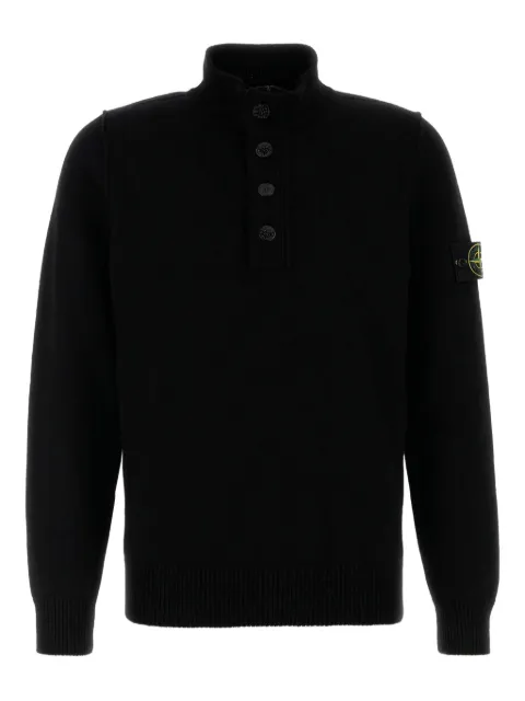 Stone Island half-button standing-collar sweater