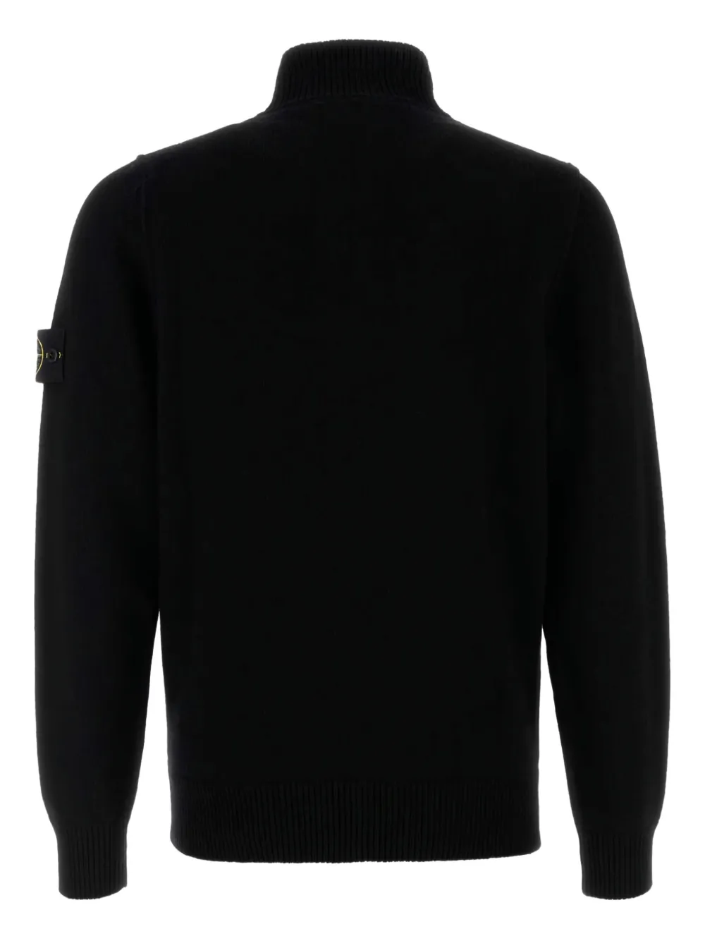 Stone Island half-button standing-collar sweater Zwart