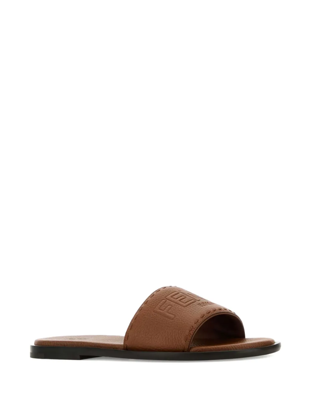 FENDI logo-embossed leather sandals F0QB3|CUOIO