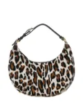 FENDI small Fendigraphy leopard-print shoulder bag - White