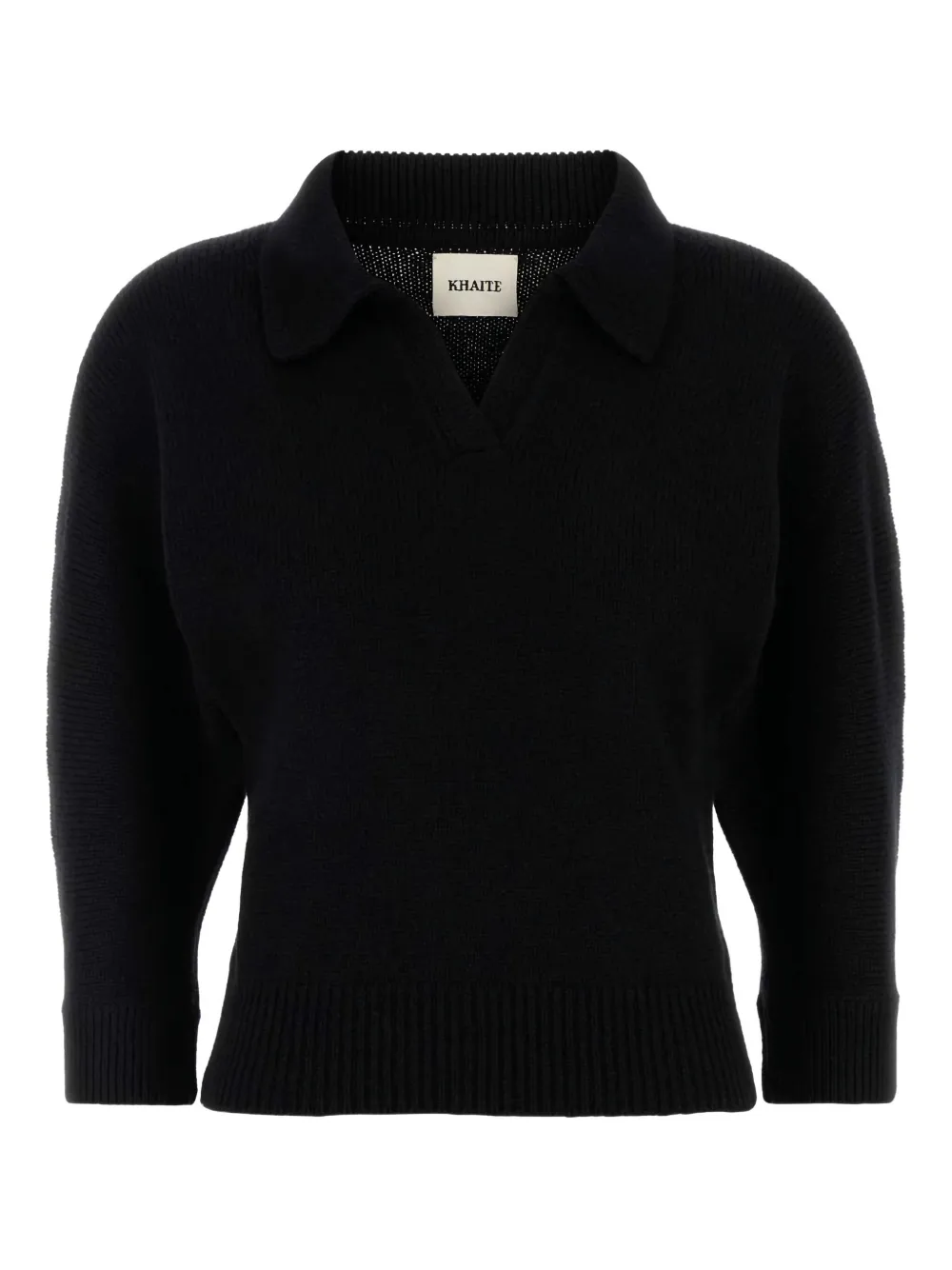 KHAITE cashmere polo shirt Zwart